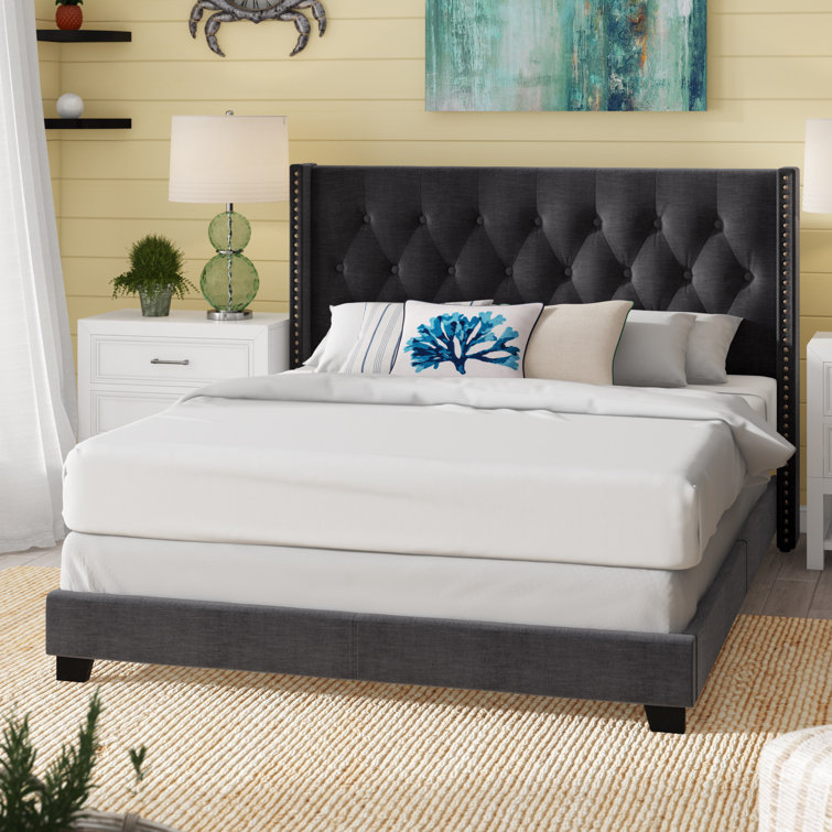 Lark Manor Adalard Tufted Upholstered Low Profile Standard Bed & Reviews Wayfair